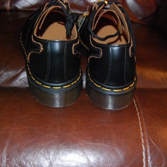 DR. Martens 1461 GHILLIE Black Smooth Leather Shoes US Men's size 8 Women's 9 - Picture 5 of 13